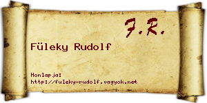 Füleky Rudolf névjegykártya