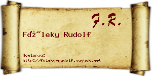 Füleky Rudolf névjegykártya